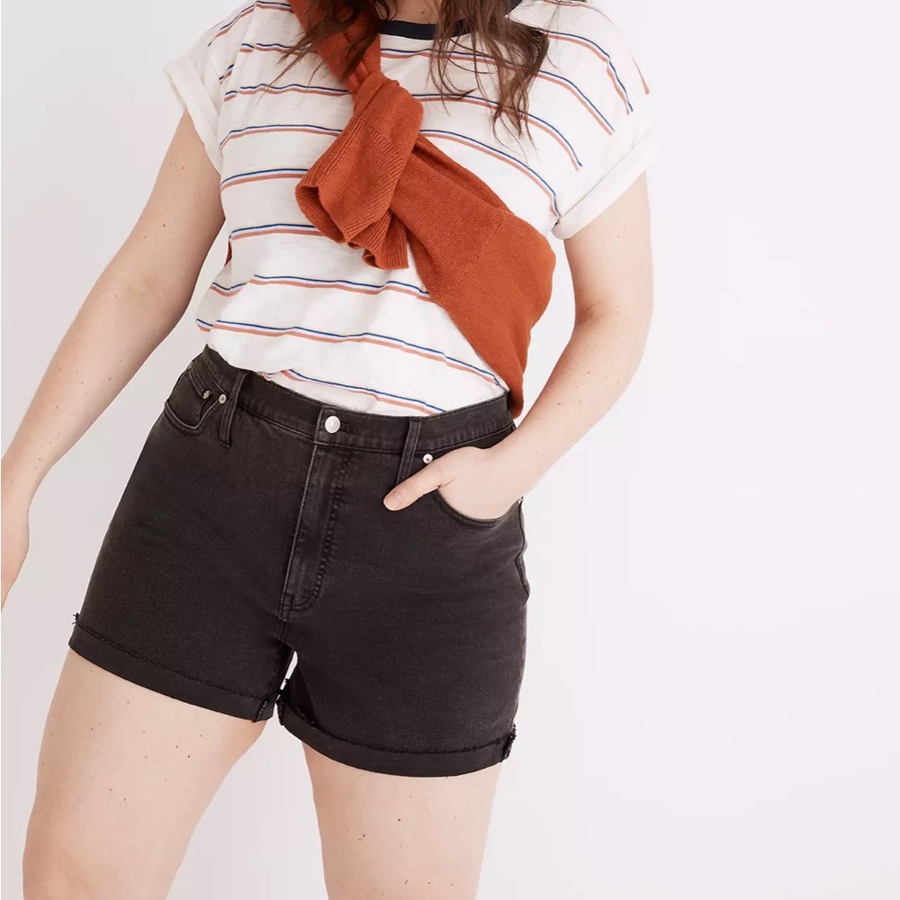 NWT Madewell High Rise Denim Black Shorts, Size 25